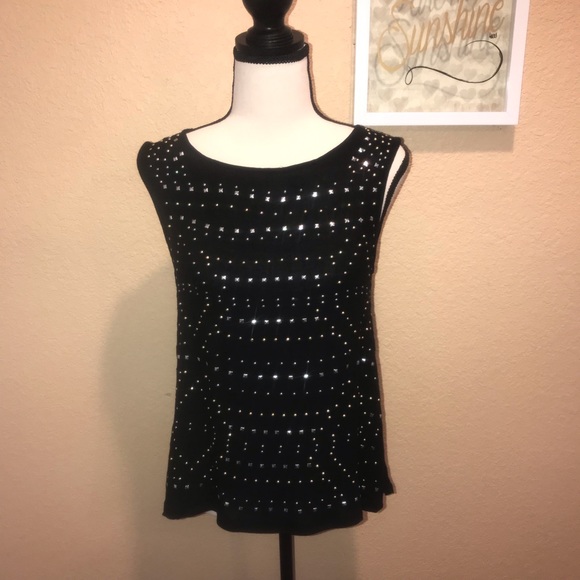 Jack by BB Dakota  Black studded Tank Top Open Back size  XS - Picture 6 of 12